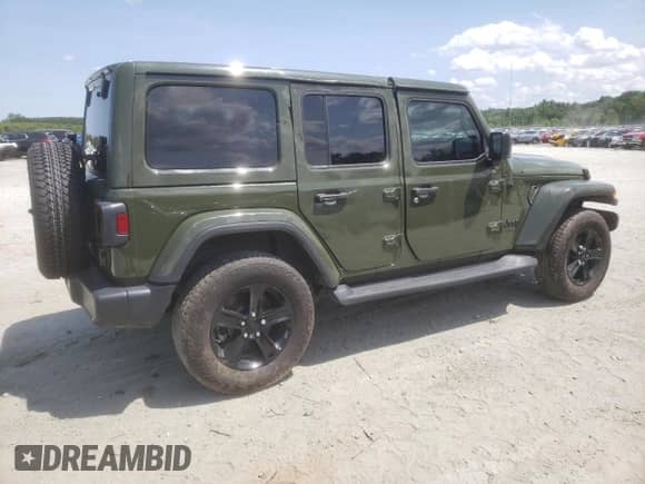2021 Jeep Wrangler Unlimited Sahara Altitude z VIN 1C4HJXEN8MW794195, wystawiony jako Copart lot #61269515 z przebiegiem 28 118 mil mil oraz Szkoda całkowita • Salvage title. Historia ofert i sprzedaży dostępna na DreamBid. Obrazek 3.