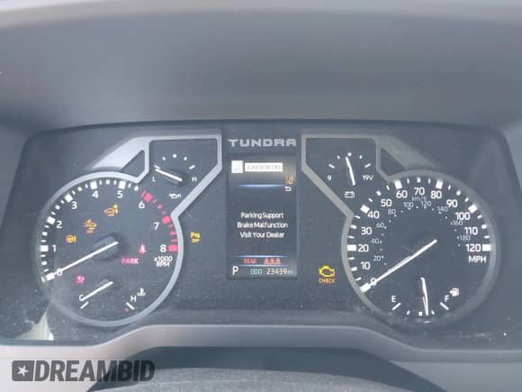 2024 Toyota Tundra SR5 with VIN 5TFLA5ECXRX035045, listed as a IAAI auction lot 42762521 with 23,439 mi miles and . Bid and sale history available at DreamBid. Image 7.