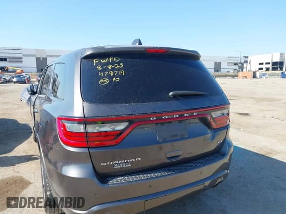 2019 Dodge Durango GT Plus with VIN 1C4RDHDG1KC549600, listed as a IAAI auction lot 42990690 with 124,975 mi miles and . Bid and sale history available at DreamBid. Image 3.