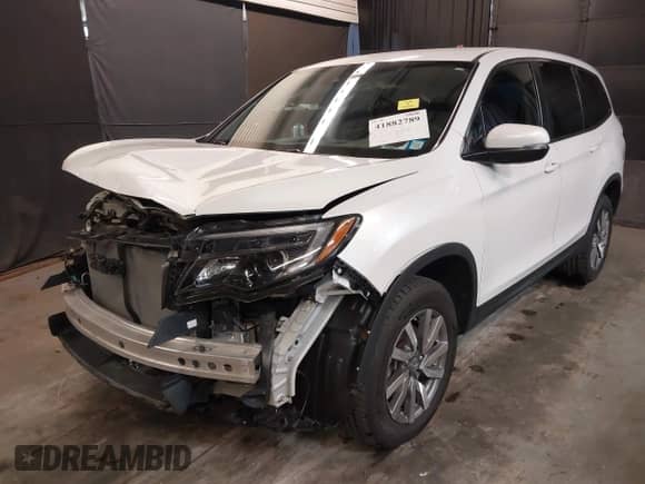 2021 Honda Pilot EX with VIN 5FNYF6H3XMB079395, listed as a IAAI auction lot 41882789 with 37,662 mi miles and . Bid and sale history available at DreamBid. Image 2.