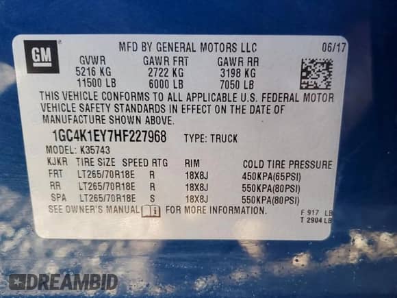 2017 Chevrolet Silverado 3500HD High Country с VIN 1GC4K1EY7HF227968, выставлен на аукционе Copart как лот 84452105 с пробегом 120 271 миль миль и Списание • Salvage title. История ставок и продаж доступна на DreamBid. Изображение 12.