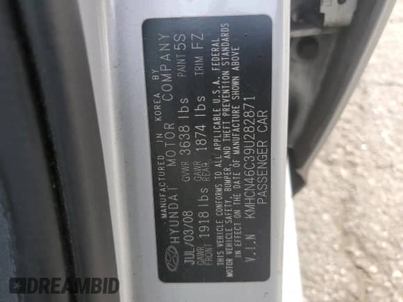 2009 Hyundai Accent Auto GLS z VIN KMHCN46C39U282871, wystawiony jako Copart lot #72660574 z przebiegiem 90 408 mil mil oraz Szkoda całkowita • Salvage title. Historia ofert i sprzedaży dostępna na DreamBid. Obrazek 12.