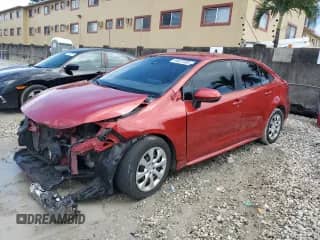 2021 Toyota Corolla LE with VIN 5YFEPMAE3MP184560, listed as a Copart auction lot 64637495 with 71,746 mi miles and Non repairable. Bid and sale history available at DreamBid. Image 1.