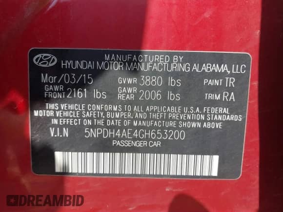 2016 Hyundai Elantra SE z VIN 5NPDH4AE4GH653200, wystawiony jako IAAI lot #42848707 z przebiegiem 106 230 mil mil oraz . Historia ofert i sprzedaży dostępna na DreamBid. Obrazek 9.