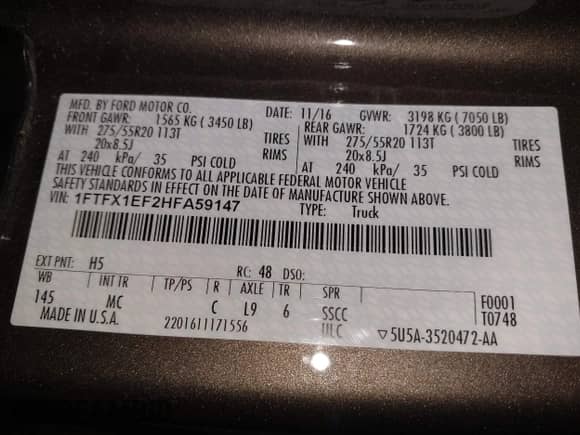 2017 Ford F-150 XL with VIN 1FTFX1EF2HFA59147, listed as a IAAI auction lot 43016673 with 108,728 mi miles and . Bid and sale history available at DreamBid. Image 9.