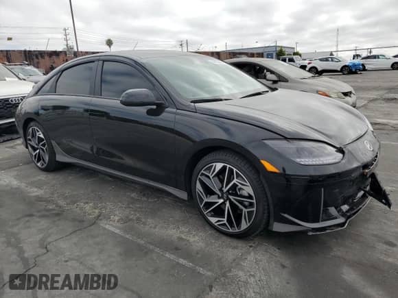 2024 Hyundai Ioniq 6 SEL with VIN KMHM34AA3RA078590, listed as a Copart auction lot 64302825 with 3,803 mi miles and Salvage title. Bid and sale history available at DreamBid. Image 4.