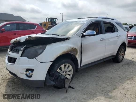 2010 Chevrolet Equinox 2LT z VIN 2CNFLNEY6A6259979, wystawiony jako Copart lot #65053525 z przebiegiem Nie podano mil oraz Szkoda całkowita • Salvage title. Historia ofert i sprzedaży dostępna na DreamBid. Obrazek 1.