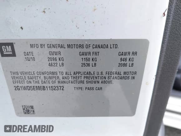 2011 Chevrolet Impala Police Police z VIN 2G1WD5EM6B1152372, wystawiony jako IAAI lot #42777669 z przebiegiem Nie podano mil oraz . Historia ofert i sprzedaży dostępna na DreamBid. Obrazek 9.