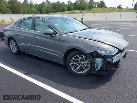 2022 Hyundai Sonata SEL with VIN KMHL14JA9NA245935, listed as a IAAI auction lot 43278725 with 23,625 mi miles and . Bid and sale history available at DreamBid. Image 1.