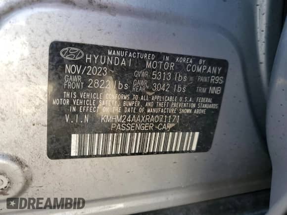 2024 Hyundai Ioniq 6 SE с VIN KMHM24AAXRA071171, выставлен на аукционе Copart как лот 86174864 с пробегом 13 452 миль миль и Списание • Salvage title. История ставок и продаж доступна на DreamBid. Изображение 12.