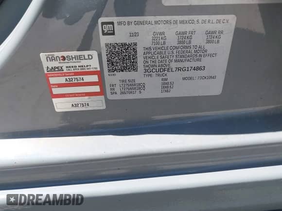 2024 Chevrolet Silverado 1500 LT Trail Boss with VIN 3GCUDFEL7RG174863, listed as a IAAI auction lot 43136773 with 12,714 mi miles and . Bid and sale history available at DreamBid. Image 9.