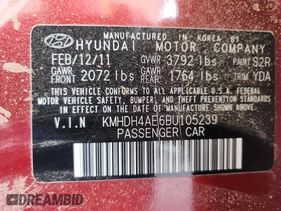 2011 Hyundai Elantra GLS z VIN KMHDH4AE6BU105239, wystawiony jako Copart lot #72010725 z przebiegiem 164 264 mil mil oraz Czysty tytuł • Clean title. Historia ofert i sprzedaży dostępna na DreamBid. Obrazek 12.
