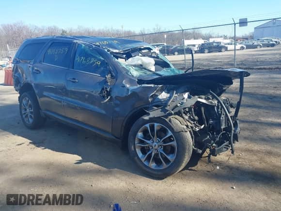 2019 Dodge Durango GT with VIN 1C4RDJDG8KC770506, listed as a IAAI auction lot 41768759 with 120,178 mi miles and . Bid and sale history available at DreamBid. Image 1.
