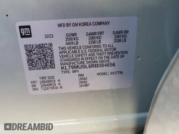 2024 Chevrolet TrailBlazer RS с VIN KL79MUSL6RB084656, выставлен на аукционе Copart как лот 65022975 с пробегом 16 091 миль миль и Списание • Salvage title. История ставок и продаж доступна на DreamBid. Изображение 14.