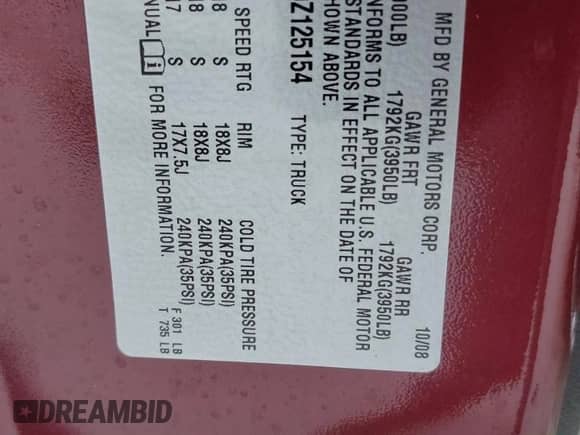 2009 GMC Sierra 1500 SLT z VIN 1GTEK39J69Z125154, wystawiony jako Copart lot #45416005 z przebiegiem 182 940 mil mil oraz Szkoda całkowita • Salvage title. Historia ofert i sprzedaży dostępna na DreamBid. Obrazek 14.