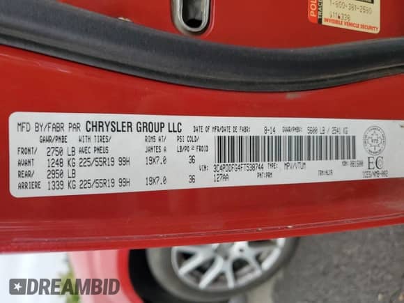 2015 Dodge Journey R/T с VIN 3C4PDDFG4FT538744, выставлен на аукционе Copart как лот 71489545 с пробегом 136 280 миль миль и Списание • Salvage title. История ставок и продаж доступна на DreamBid. Изображение 13.