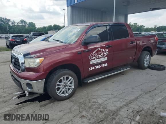 2007 Toyota Tundra SR5 z VIN 5TBET541X7S456181, wystawiony jako Copart lot #62631185 z przebiegiem 207 785 mil mil oraz Szkoda całkowita • Salvage title. Historia ofert i sprzedaży dostępna na DreamBid. Obrazek 1.