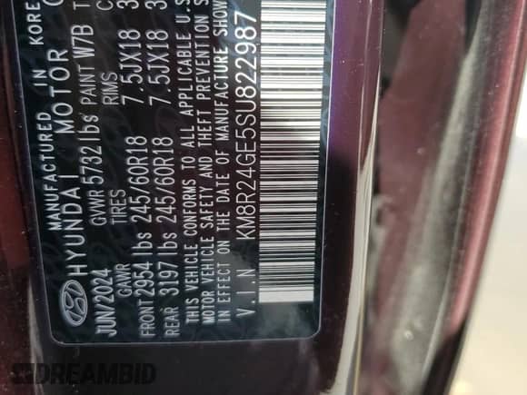 2025 Hyundai Palisade SEL с VIN KM8R24GE5SU822987, выставлен на аукционе Copart как лот 65999435 с пробегом 12 200 миль миль и На запчасти • Non repairable. История ставок и продаж доступна на DreamBid. Изображение 14.