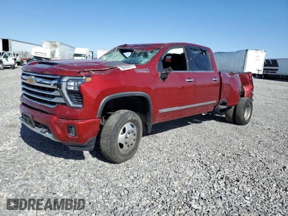 2024 Chevrolet Silverado 3500HD High Country с VIN 1GC4YVEY0RF316031, выставлен на аукционе Copart как лот 60865615 с пробегом Не указан миль и Списание • Salvage title. История ставок и продаж доступна на DreamBid. Изображение 1.