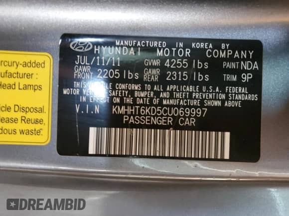 2012 Hyundai Genesis Coupe R-Spec с VIN KMHHT6KD5CU069997, выставлен на аукционе Copart как лот 62476295 с пробегом 154 483 миль миль и Чистый • Clean title. История ставок и продаж доступна на DreamBid. Изображение 12.