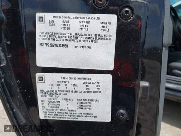 1998 Chevrolet Camaro Z28 с VIN 2G1FP22G2W2131930, выставлен на аукционе IAAI как лот 42732295 с пробегом 24 068 миль миль и . История ставок и продаж доступна на DreamBid. Изображение 9.