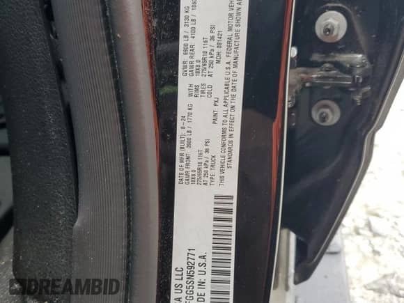 2025 Ram 1500 Tradesman with VIN 1C6RRFGG5SN592771, listed as a Copart auction lot 59027905 with 10,450 mi miles and Salvage title. Bid and sale history available at DreamBid. Image 12.