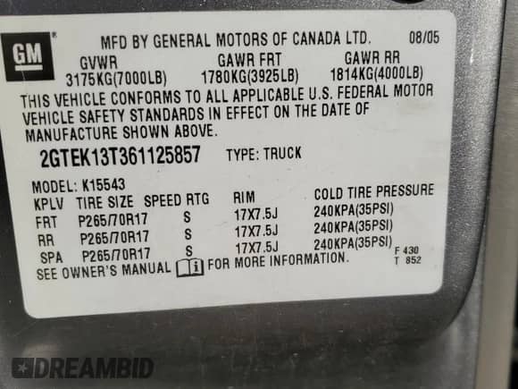 2006 GMC Sierra 1500 SLE1 с VIN 2GTEK13T361125857, выставлен на аукционе Copart как лот 68264805 с пробегом 255 290 миль миль и Списание • Salvage title. История ставок и продаж доступна на DreamBid. Изображение 12.