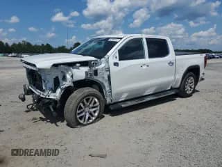 2020 GMC Sierra 1500 SLT with VIN 3GTU9DET2LG282398, listed as a Copart auction lot 63860545 with 88,670 mi miles and Salvage title. Bid and sale history available at DreamBid. Image 1.