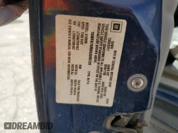 1997 Chevrolet Suburban с VIN 1GNFK16R9VJ309720, выставлен на аукционе Copart как лот 48814475 с пробегом 198 109 миль миль и Чистый • Clean title. История ставок и продаж доступна на DreamBid. Изображение 13.