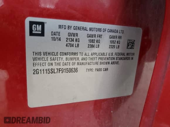 2015 Chevrolet Impala LT with VIN 2G1115SL7F9150636, listed as a Copart auction lot 70766675 with 136,725 mi miles and Clean title. Bid and sale history available at DreamBid. Image 12.