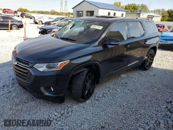 2020 Chevrolet Traverse Premier with VIN 1GNERKKW3LJ270659, listed as a Copart auction lot 80641135 with 119,135 mi miles and Salvage title. Bid and sale history available at DreamBid. Image 1.
