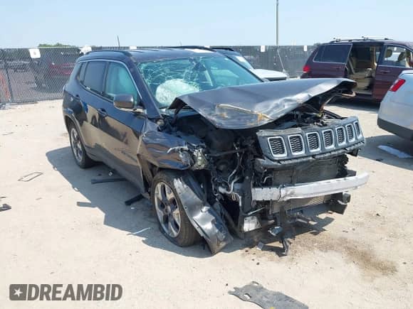 2020 Jeep Compass Limited with VIN 3C4NJCCB5LT114424, listed as a IAAI auction lot 43164924 with 99,096 mi miles and . Bid and sale history available at DreamBid. Image 1.