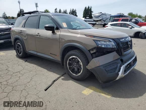 2023 Nissan Pathfinder Rock Creek with VIN 5N1DR3BD5PC205746, listed as a Copart auction lot 57910935 with 18,154 mi miles and Salvage title. Bid and sale history available at DreamBid. Image 4.