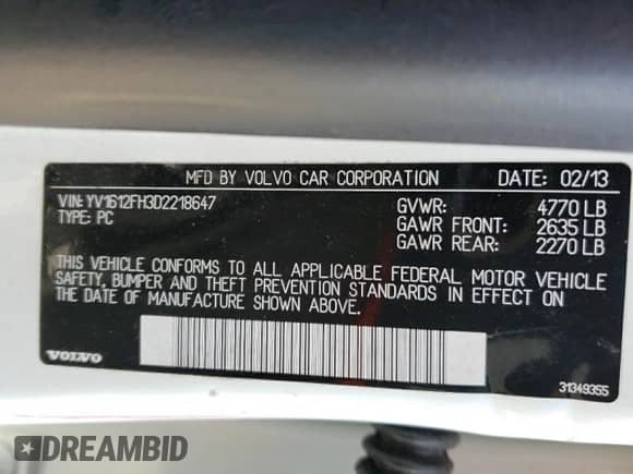 2013 Volvo S60 T5 с VIN YV1612FH3D2218647, выставлен на аукционе Copart как лот 80945055 с пробегом 67 839 миль миль и Чистый • Clean title. История ставок и продаж доступна на DreamBid. Изображение 10.