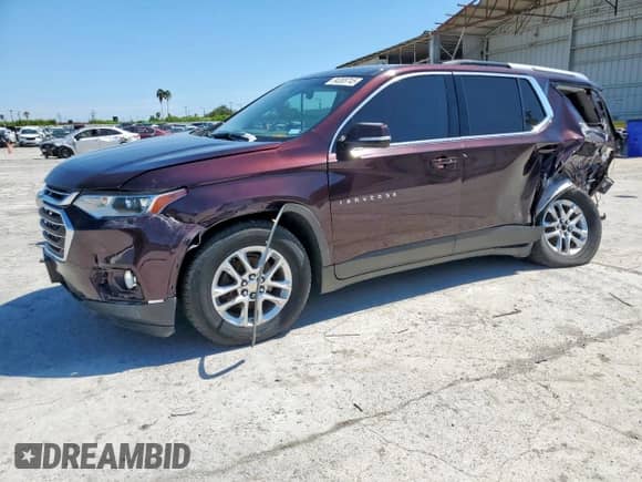 2018 Chevrolet Traverse LT Cloth z VIN 1GNERGKWXJJ152201, wystawiony jako Copart lot #84065745 z przebiegiem 94 257 mil mil oraz Szkoda całkowita • Salvage title. Historia ofert i sprzedaży dostępna na DreamBid. Obrazek 1.