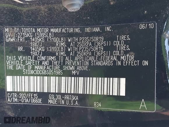 2011 Toyota Sienna SE с VIN 5TDXK3DC6BS051985, выставлен на аукционе IAAI как лот 42001674 с пробегом 166 437 миль миль и . История ставок и продаж доступна на DreamBid. Изображение 9.