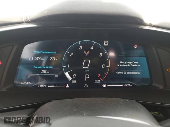 2023 Chevrolet Corvette 2LT z VIN 1G1YB3D49P5121496, wystawiony jako Copart lot #50401885 z przebiegiem 10 743 mil mil oraz Czysty tytuł • Clean title. Historia ofert i sprzedaży dostępna na DreamBid. Obrazek 9.