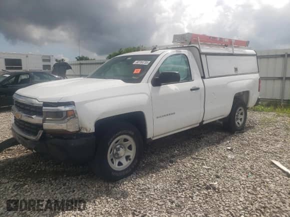 2018 Chevrolet Silverado 1500 Work Truck with VIN 1GCNCNEH9JZ284685, listed as a Copart auction lot 60704735 with 165,791 mi miles and Salvage title. Bid and sale history available at DreamBid. Image 1.