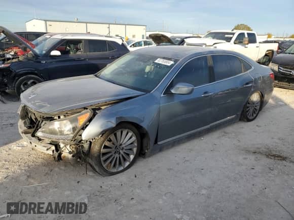 2016 Hyundai Equus Ultimate with VIN KMHGH4JH1GU101534, listed as a Copart auction lot 82765804 with 122,091 mi miles and Salvage title. Bid and sale history available at DreamBid. Image 1.