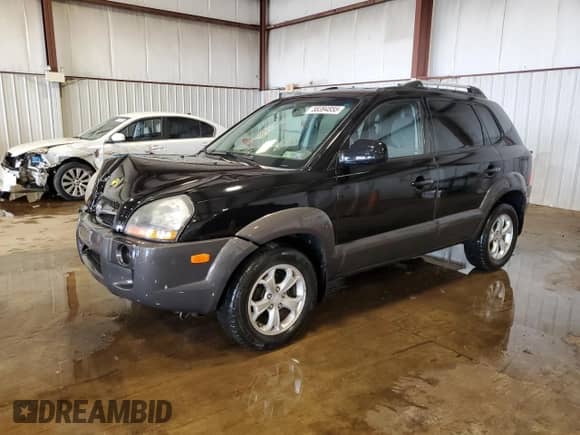 2009 Hyundai Tucson SE with VIN KM8JN12D39U974309, listed as a Copart auction lot 58394855 with 143,193 mi miles and Salvage title. Bid and sale history available at DreamBid. Image 1.