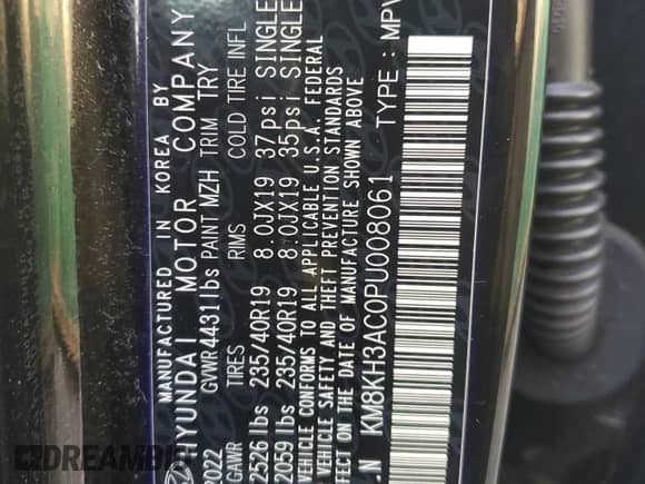 2023 Hyundai Kona с VIN KM8KH3AC0PU008061, выставлен на аукционе Copart как лот 85089534 с пробегом 29 820 миль миль и Списание • Salvage title. История ставок и продаж доступна на DreamBid. Изображение 13.