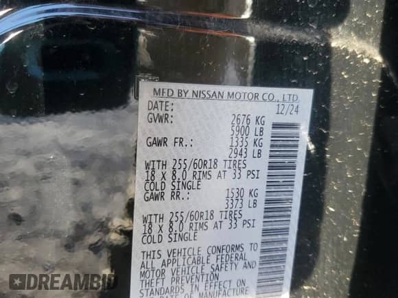 2025 Nissan Pathfinder S с VIN 5N1DR3AC9SC220896, выставлен на аукционе Copart как лот 84584885 с пробегом 7 634 миль миль и Списание • Salvage title. История ставок и продаж доступна на DreamBid. Изображение 13.