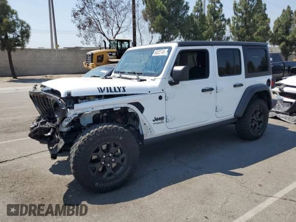 2022 Jeep Wrangler Unlimited Sport S with VIN 1C4HJXDG9NW154906, listed as a Copart auction lot 68322745 with 28,225 mi miles and Salvage title. Bid and sale history available at DreamBid. Image 1.