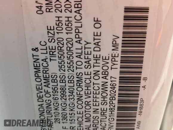 2023 Honda Pilot Elite with VIN 5FNYG1H82PB024617, listed as a Copart auction lot 55943805 with 53,461 mi miles and Salvage title. Bid and sale history available at DreamBid. Image 13.