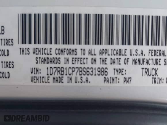 2011 Ram 1500 ST с VIN 1D7RB1CP7BS631986, выставлен на аукционе IAAI как лот 42482952 с пробегом 129 240 миль миль и . История ставок и продаж доступна на DreamBid. Изображение 9.