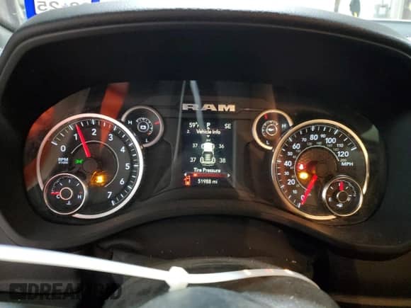 2022 Ram 1500 Lone Star z VIN 1C6RREBT3NN124878, wystawiony jako Copart lot #51760095 z przebiegiem 51 988 mil mil oraz Szkoda całkowita • Salvage title. Historia ofert i sprzedaży dostępna na DreamBid. Obrazek 9.