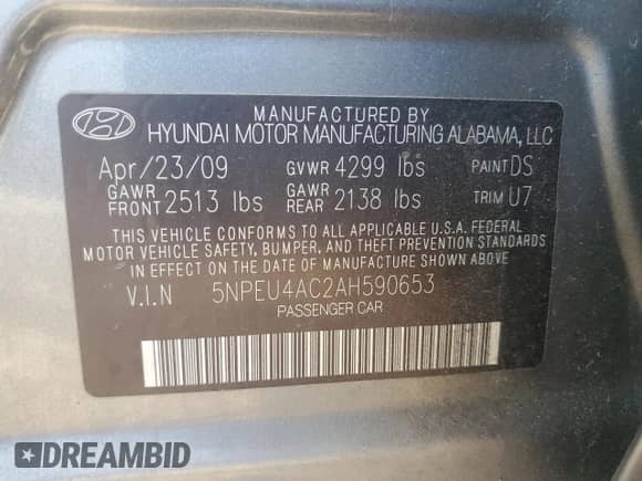 2010 Hyundai Sonata SE PZEV with VIN 5NPEU4AC2AH590653, listed as a Copart auction lot 81876785 with 67,342 mi miles and Salvage title. Bid and sale history available at DreamBid. Image 12.