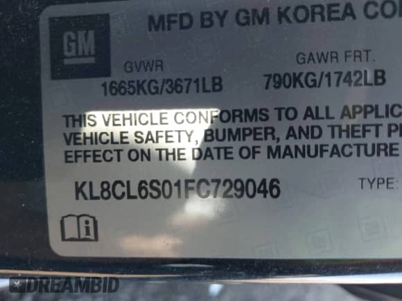 2015 Chevrolet Spark LT с VIN KL8CL6S01FC729046, выставлен на аукционе IAAI как лот 43260667 с пробегом 53 316 миль миль и . История ставок и продаж доступна на DreamBid. Изображение 9.