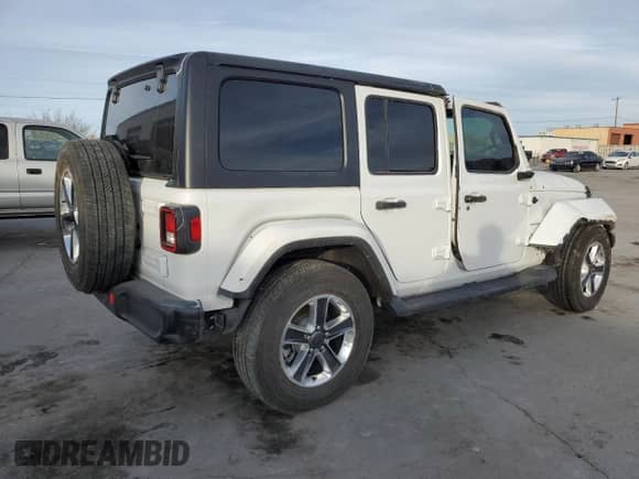 2023 Jeep Wrangler Sahara с VIN 1C4HJXEGXPW511883, выставлен на аукционе Copart как лот 82690614 с пробегом 17 848 миль миль и Списание • Salvage title. История ставок и продаж доступна на DreamBid. Изображение 3.