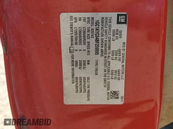 2011 Chevrolet Silverado 2500HD LTZ z VIN 1GC1KYC84BF259895, wystawiony jako Copart lot #71595464 z przebiegiem Nie podano mil oraz Nie do naprawy • Non repairable. Historia ofert i sprzedaży dostępna na DreamBid. Obrazek 12.